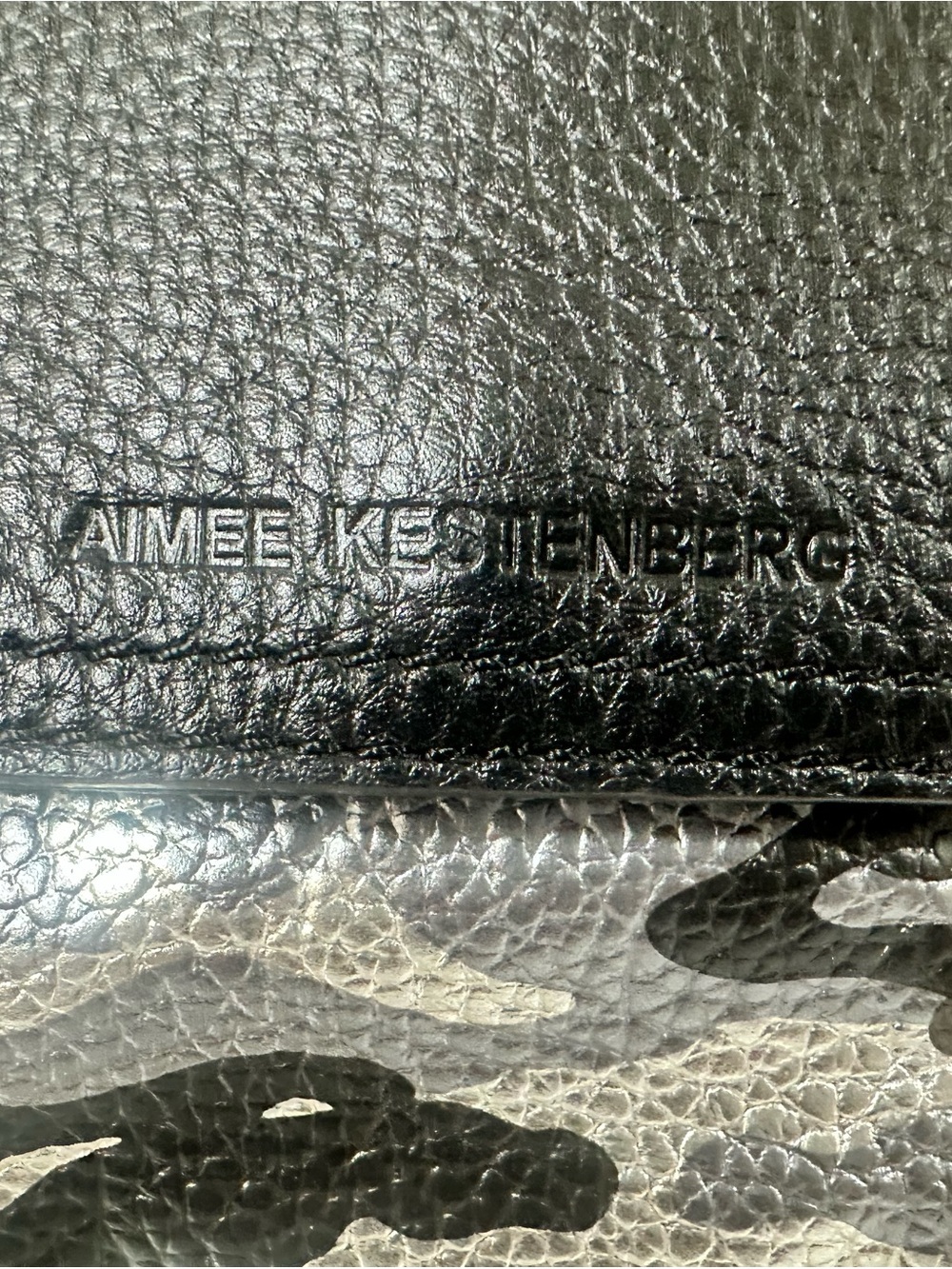 Amiee Kestenberg Leather Black Metallic Camo Leather Bag - Picture 3 of 12